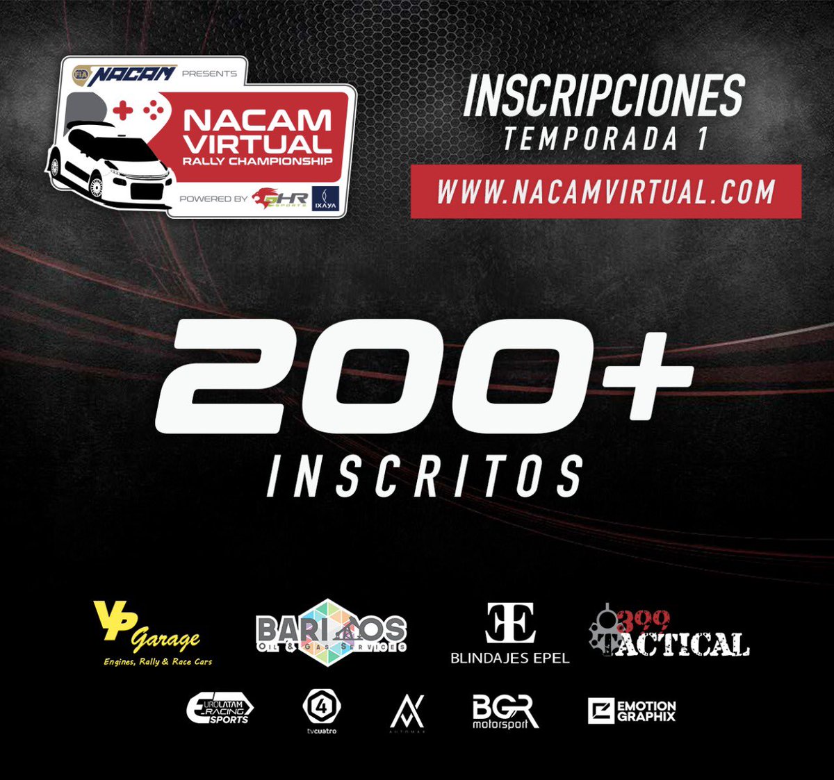 NACAMVirtual's tweet photo. ¡PASO FIRME! 🚀

🔊 Estamos muy contentos de anunciar que en nuestro primer día sumamos más de 200 pilotos inscritos de varios países del continente. 

¡GRACIAS A TODOS USTEDES! Recuerden que es gratuito.

Regístrate ya https://t.co/UBiNcwfReM 🌎

🕹#NACAMvirtual
🏁#NACAMvrc https://t.co/HtKEFgjqlZ