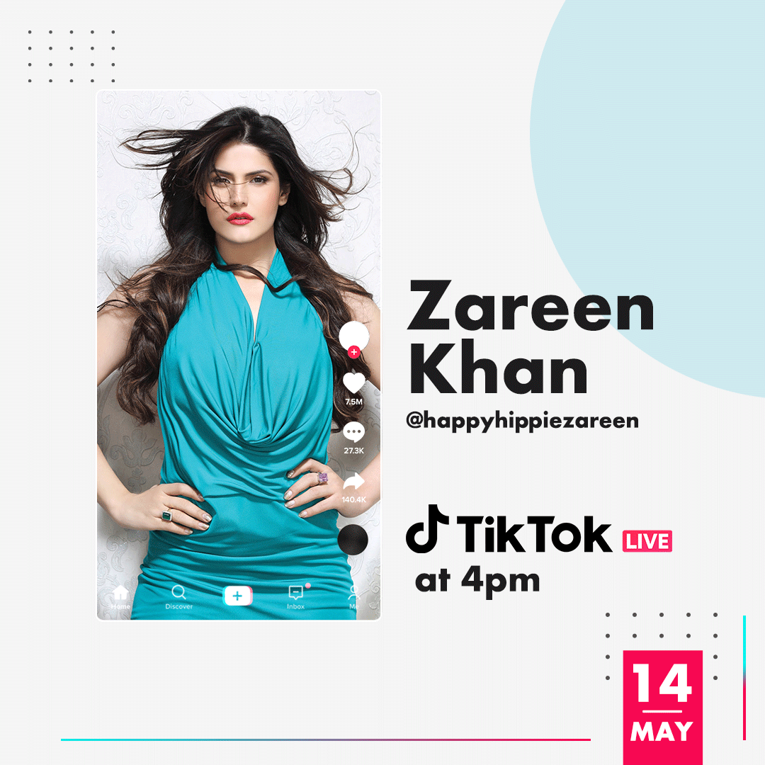 Tiktok India Make Zareen Khan S Quarantined Birthday Special For Her Catch Her Live On Tiktok At 4 Pm Don T Forget To Join The Party Tiktokindia Tiktok T Co Ikle2zfytx