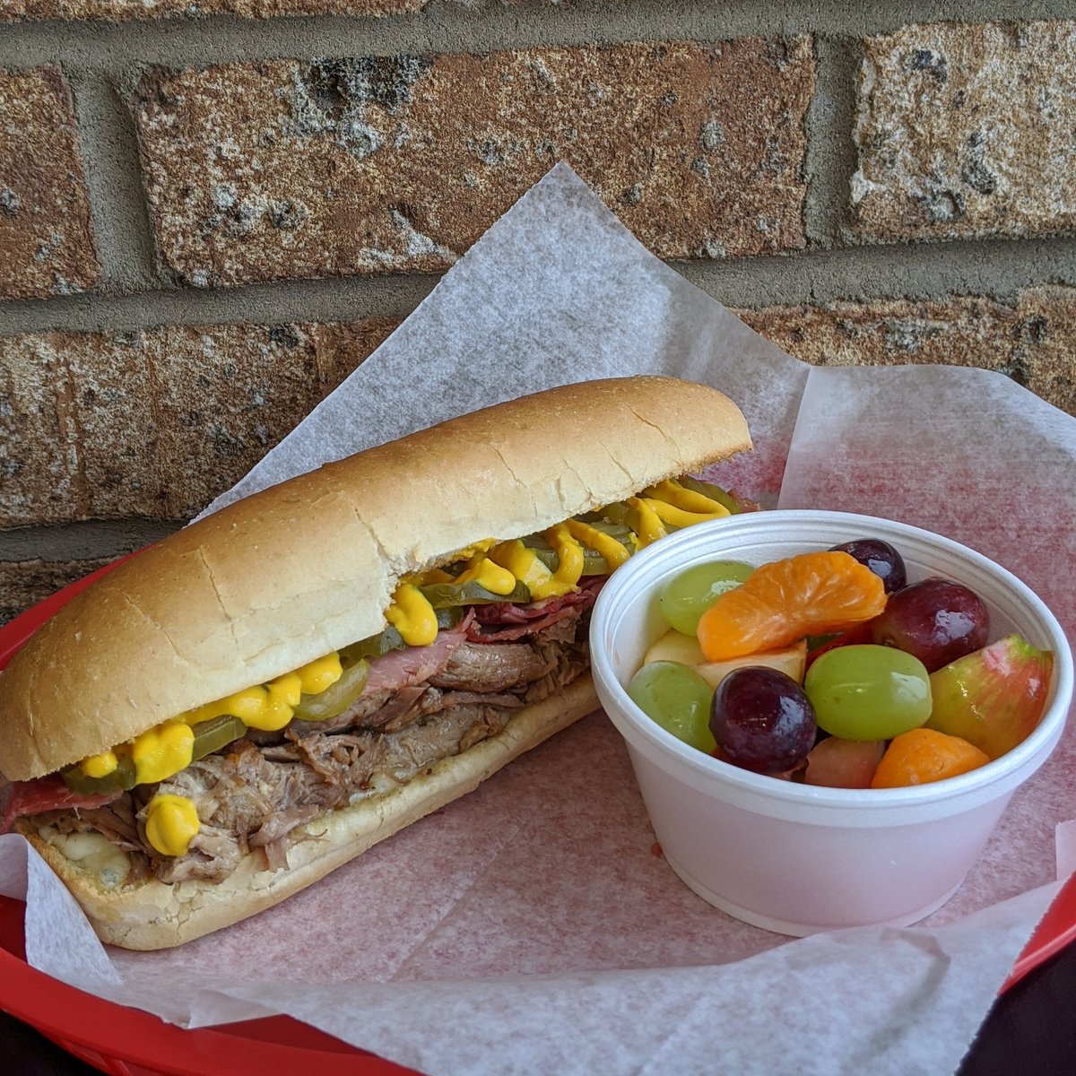 Cuban Sandwich, Buffalo Chicken Sandwich, Tomato Basil, Fresh Fruit Cups and Buffalo Chicken Mac available today. Give us a call at 859-309-1930 to place your order for take-out.