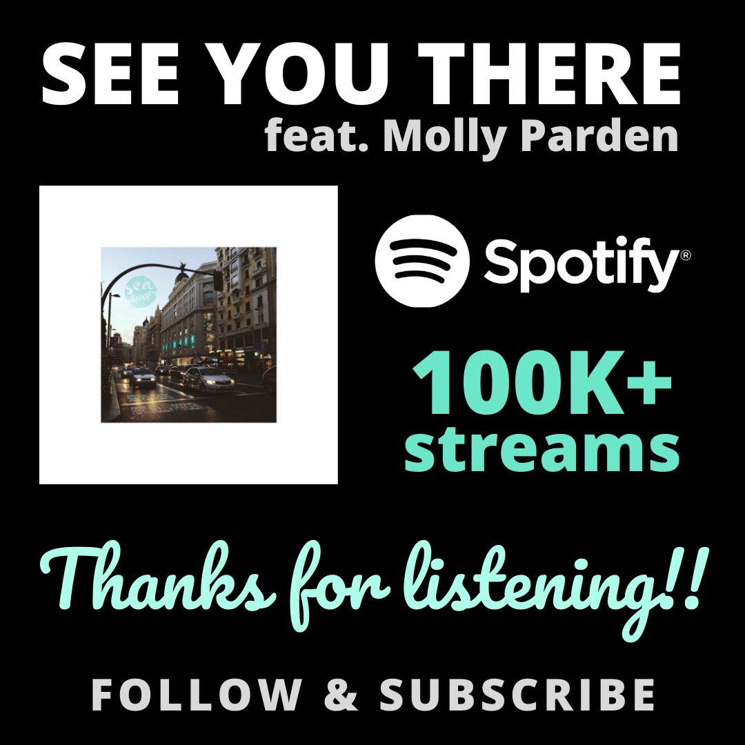 Big thanks to all who've been listening to our single See You There ft. @mollyparden! It reached over 100,000 streams on Spotify this week! Amazing! Thank you @Spotify for all the playlist support and to our team at @symphonicdist! New single May 29th. Pre-save in bio!