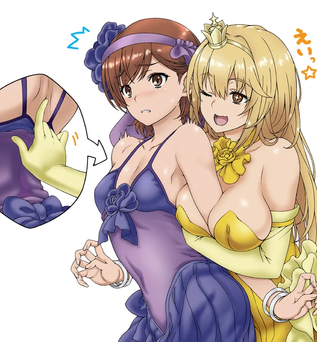 とあるの食蜂さんを描いてみたくて勢いでやってみました～。新約22巻リバースのドレスを着ている美琴、食蜂をアニメで観たいなーと思いつつ描かせていただきました。 
