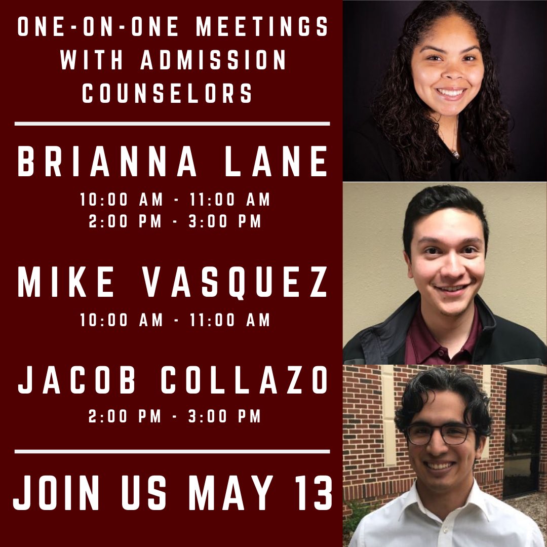 SchreinerAdm's tweet photo. Don’t miss out on getting to chat with our Admission Counselors today! Sign up by visiting the Plan A Visit page and clicking the Online and Virtual Events tab on the university website! #SchreinerUniversity #futureisneer https://t.co/ZDvbCrp7Yk