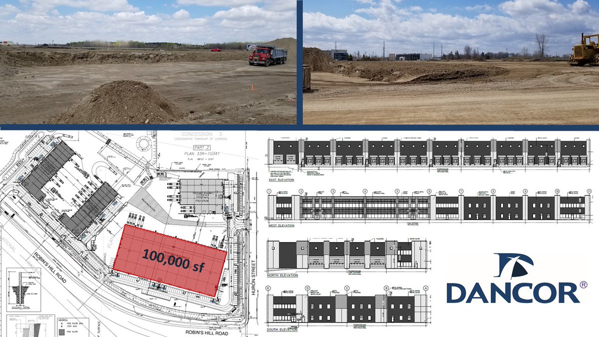 DancorConstruct's tweet photo. Building Pad Constructed for 100,000 sf Industrial Building in London 👷‍♀️🥾👷 
✔28' Clear
✔ General Industrial
✔ Dock and Overhead Doors
✔ 1 km from Veterans Memorial Parkway
#generalcontractor #industrialconstruction #newconstruction #designbuild #forlease #forsale https://t.co/4EqvIatmrC