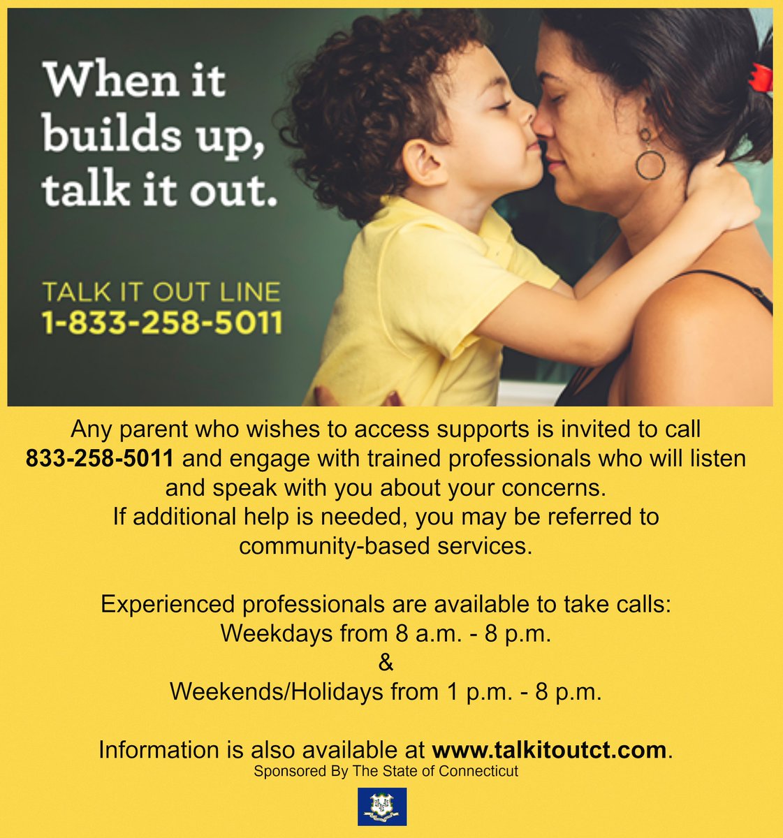 FriendsOfMCCA's tweet photo. When it gets to be too much, TALK IT OUT. Call 1-833-258-5011. You don't have to go it alone. Help is available. https://t.co/CB5BeK0mLc