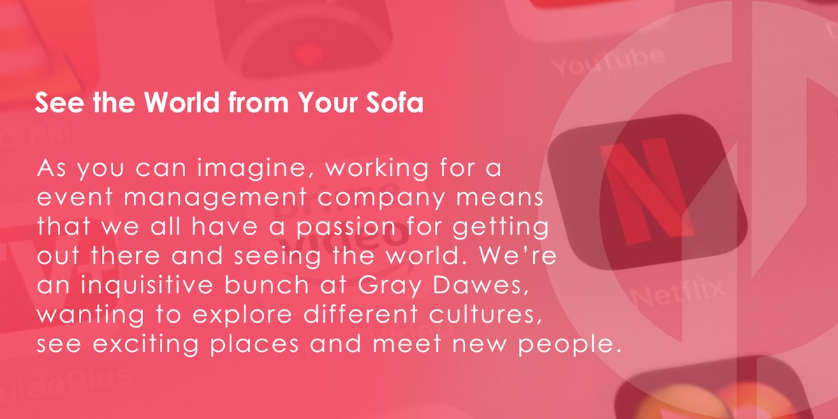 With the current limitations on travel, we've put our personal adventures on hold. Our teams have been scouring the internet and streaming services to view and pick out the best travel shows and documentaries to scratch that travelling itch...

gd.events/see-the-world-…

#COVID-19