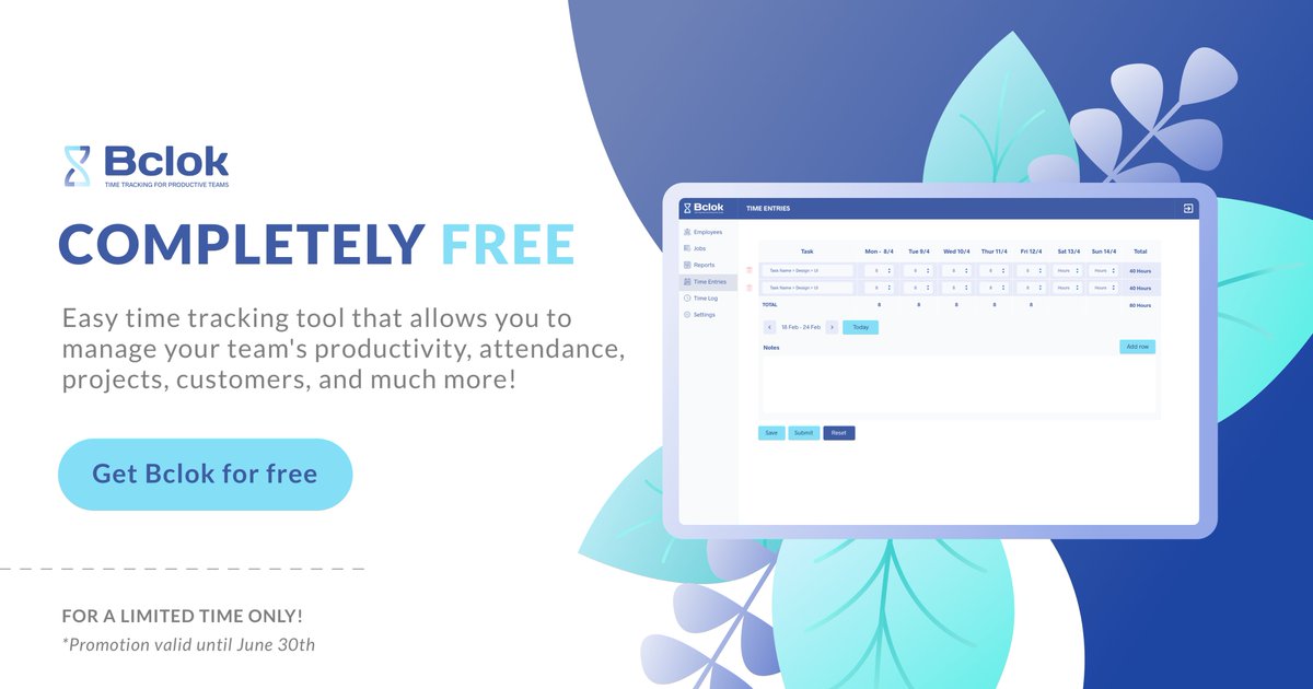 In response to global crisis, Bclok wants to extend help to your organization, and offer our time tracking software for FREE during this challenging period. An easy time tracking tool that allows you to manage your team's attendance, projects, clients, and much more.