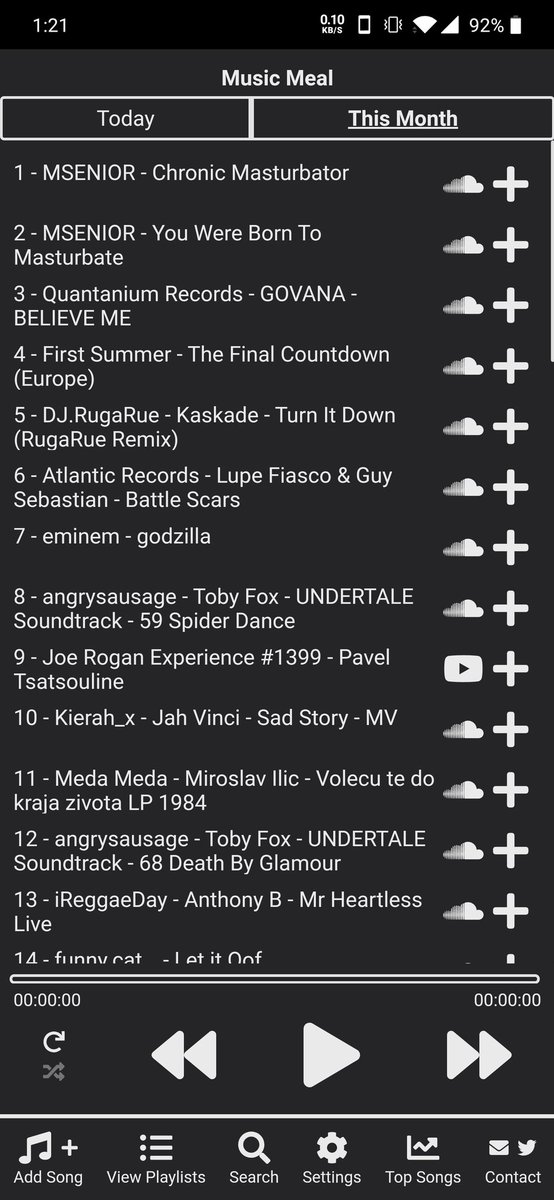 AudioPlayer3's tweet image. New version is out for all pkatforms🎉
It adds a bit of social elements:
📈Top 25 songs listened today
📊Top 50 songs for the month