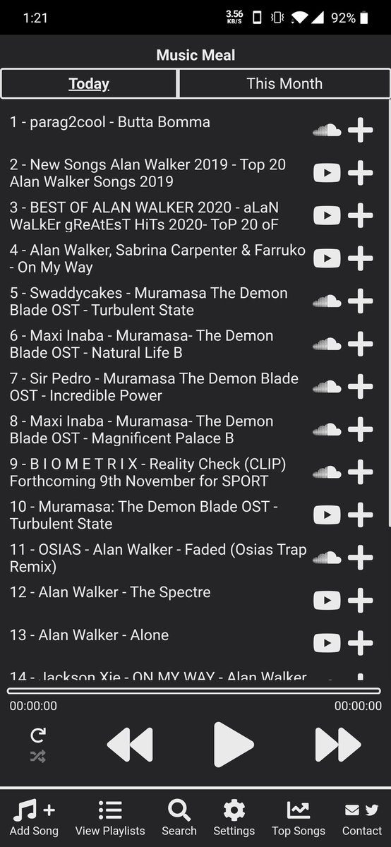 AudioPlayer3's tweet image. New version is out for all pkatforms🎉
It adds a bit of social elements:
📈Top 25 songs listened today
📊Top 50 songs for the month