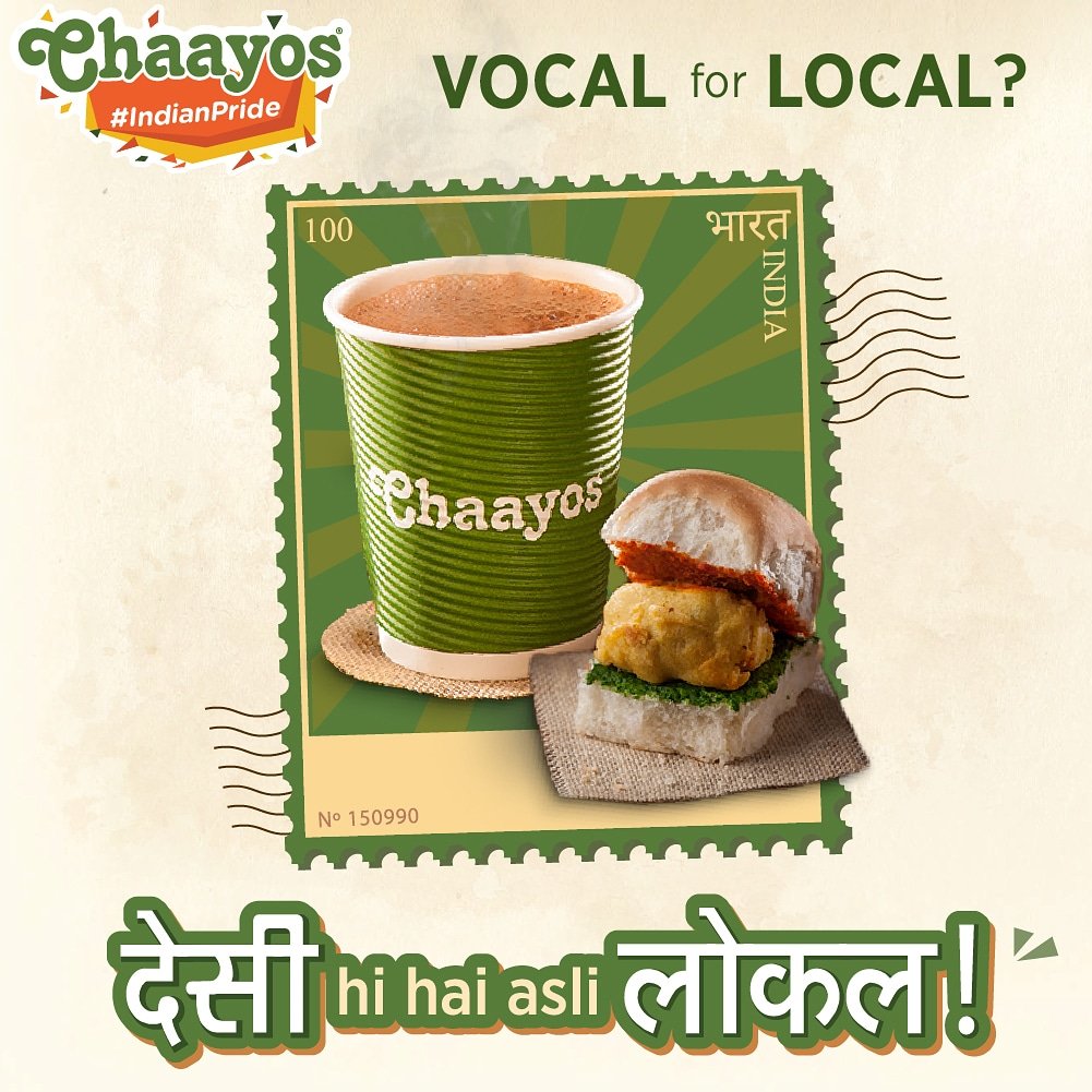 Chaayos's tweet photo. Chaayos, 100% SwaDESI!
Get your Desi Chai & food delivered safely at your doorstep by @ZomatoIN & @swiggy_in ! #AtmaNirbharBharatAbhiyan
#desi #COVID19Lockdown #IndiaFightsCorona #Delhi #ModiVideoMessage #Lockdownlevel4 #chaayos https://t.co/7NxxJ3ZYzi