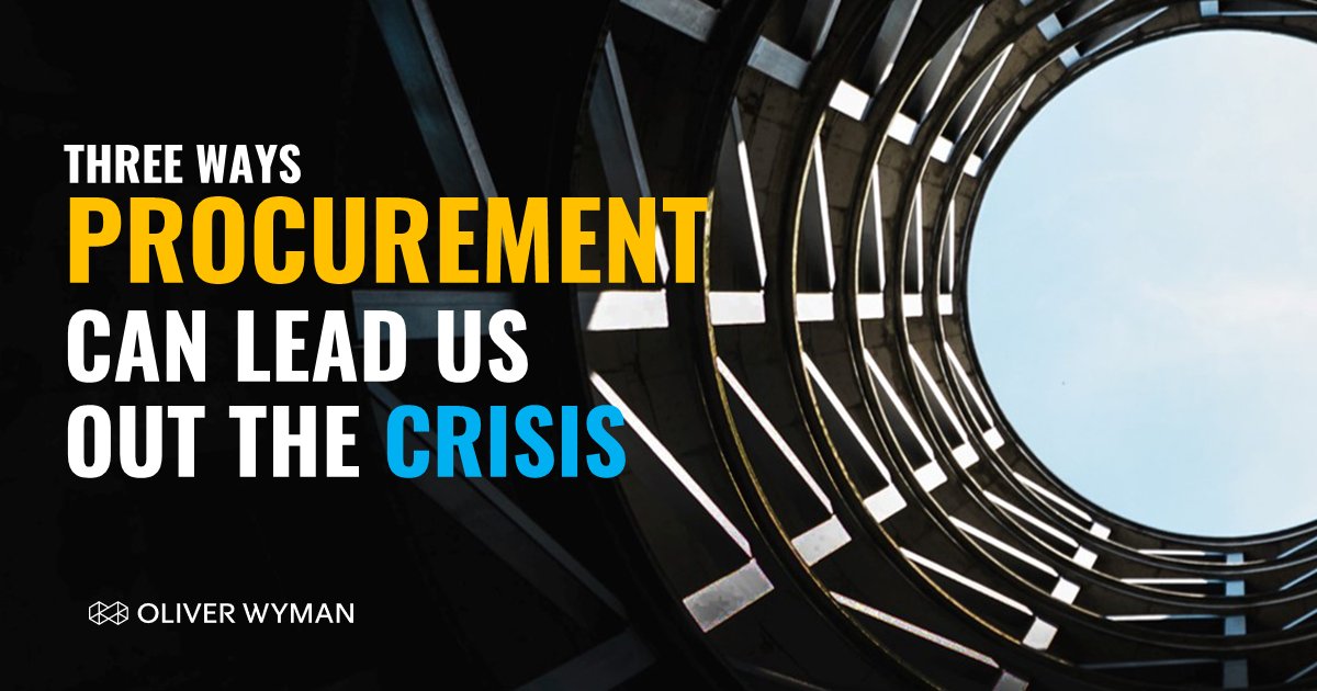 OliverWyman's tweet photo. Post #COVID19, procurement leaders should focus their agenda on three areas to get ahead. When done well, despite volatility, this could strengthen procurement’s position > https://t.co/ysPamlNJ4P #OWOperations #OWCovid19 https://t.co/VoTy9dgxtT