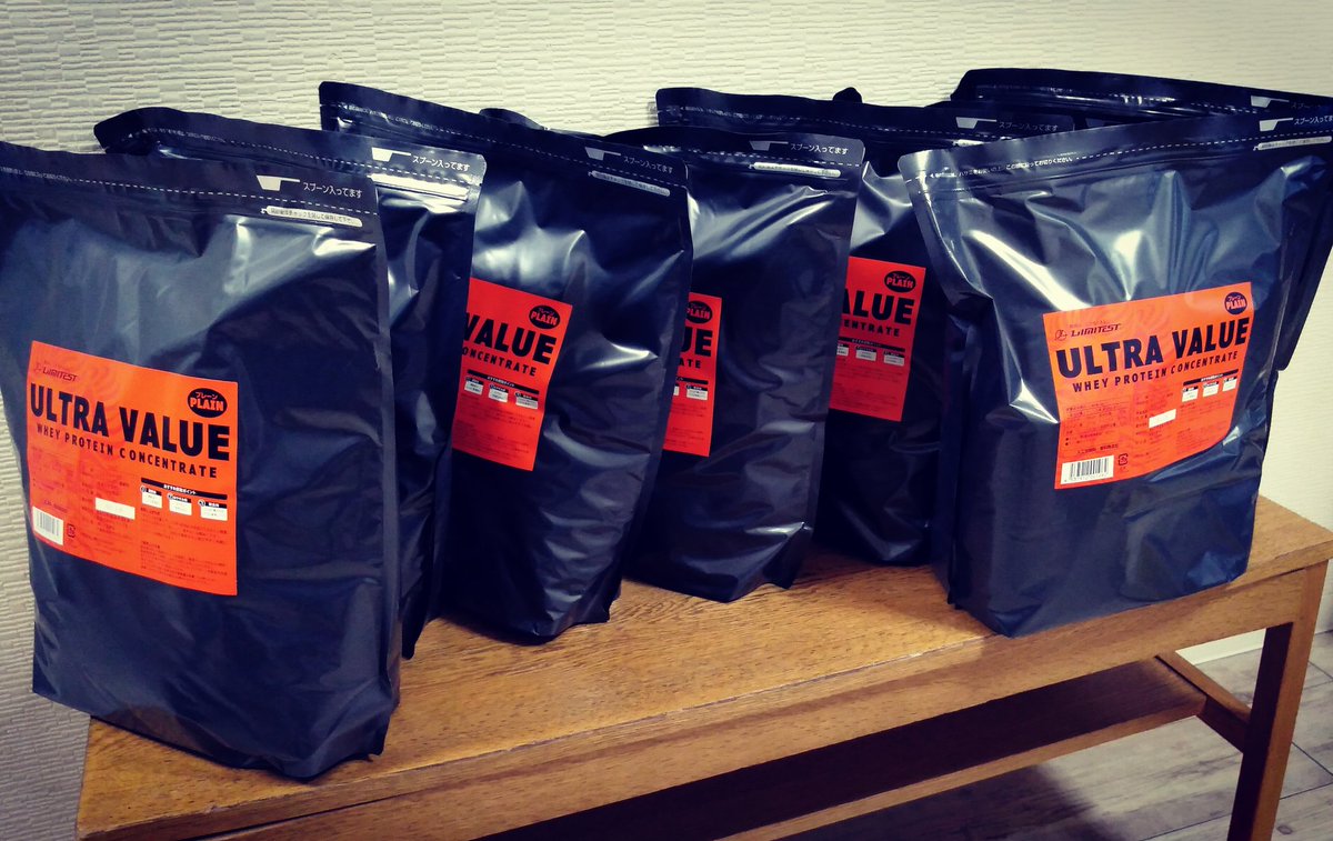TotalOfficeNet's tweet photo. コスパ良く、溶けも問題なかったので、思いきってまとめ買い。

#ホエイプロテイン
3kg x 8袋 = 24kg
#リミテスト
#ULTRAVALUE
#ウルトラバリュー

#WPC #糖質制限 #メガビタミン #プロテイン #protein https://t.co/WHvPvzW3fF