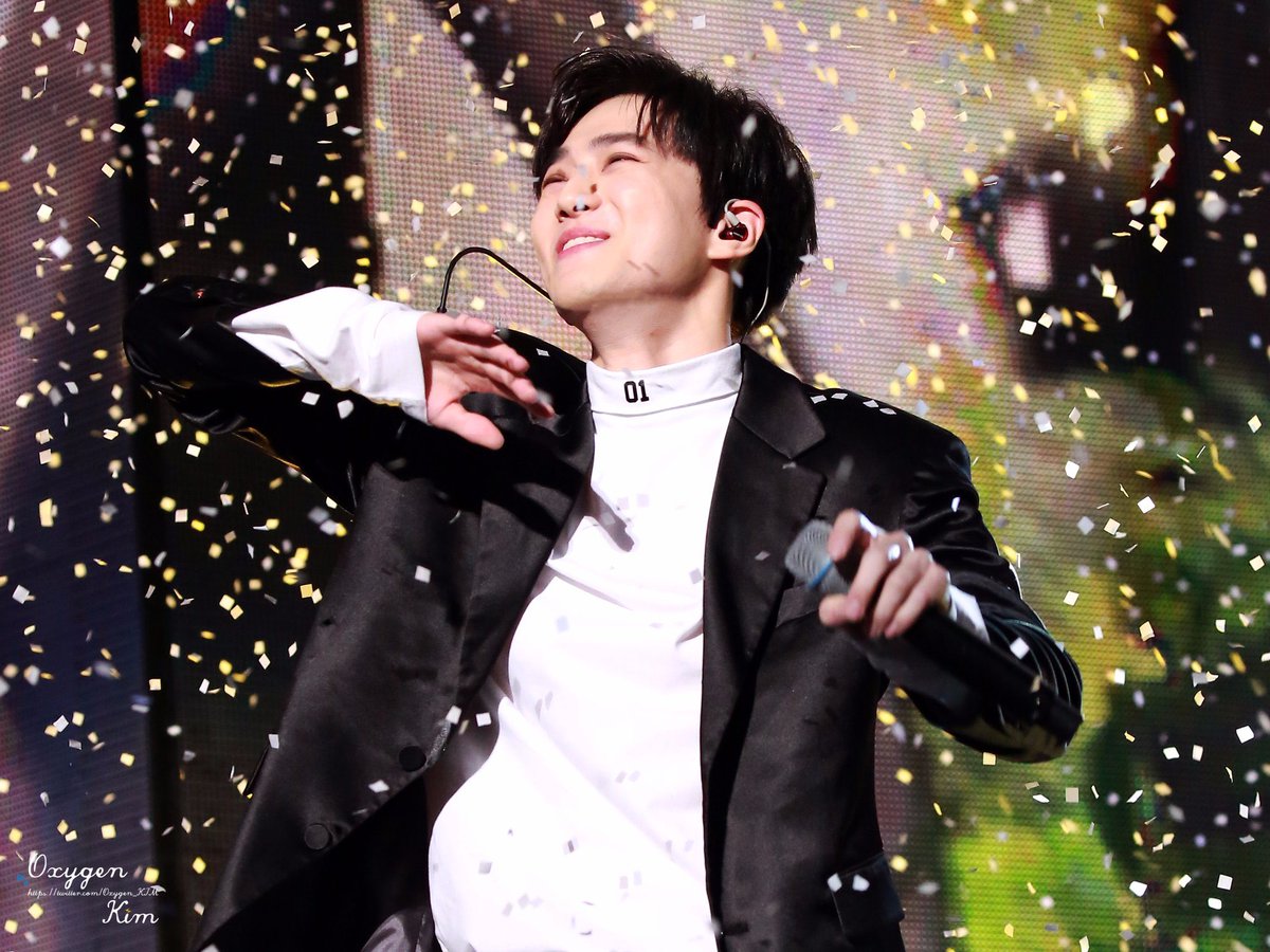 he love being showered with confetti, one of his happiness 