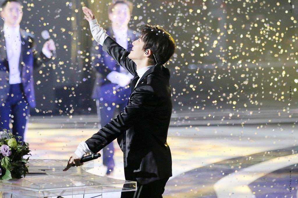 he love being showered with confetti, one of his happiness 