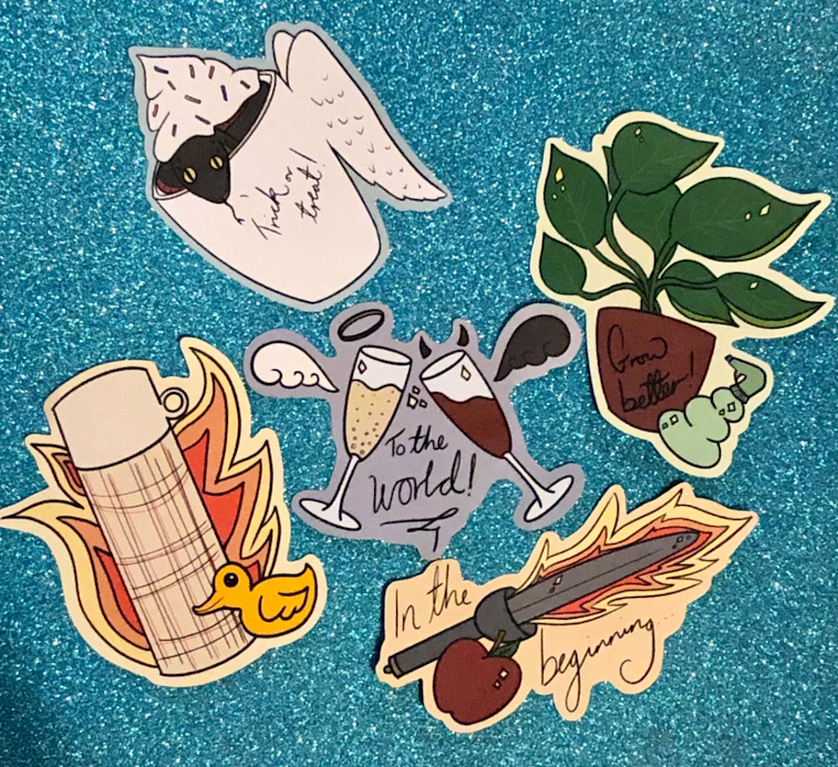 Pestilence_STFH's tweet photo. 📢GIVEAWAY TIME!📢

To say thank you for over 200 followers we're giving away this delightful prize pack!

Featuring @WisesnailArt, linakai, thejanewestin &amp; rikinspu on tumblr, &amp; WaresAndWhimsy on etsy. 

Follow and RT to enter! 
Closes 15 May 12 noon BST. Winner chosen randomly. https://t.co/HltHHRvEmP