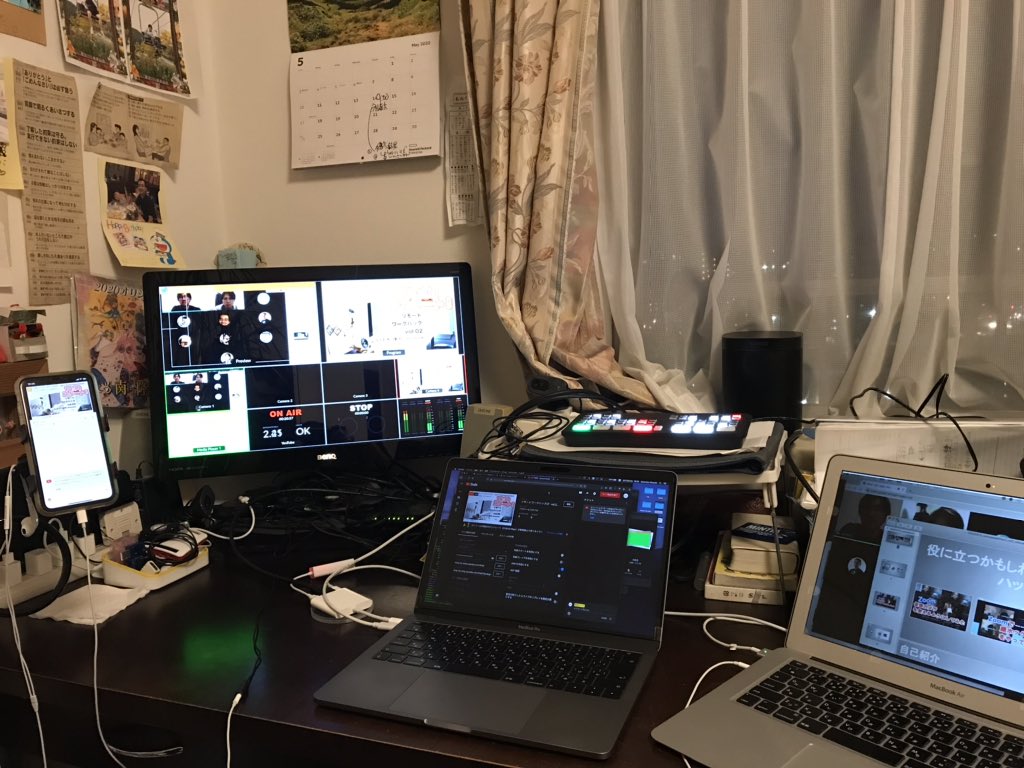 Zakkiea's tweet image. 本日の配信環境(バックアップ)です！ 
LTもするから豪華な感じになってます、、(^◇^;)
#remoteworkhack