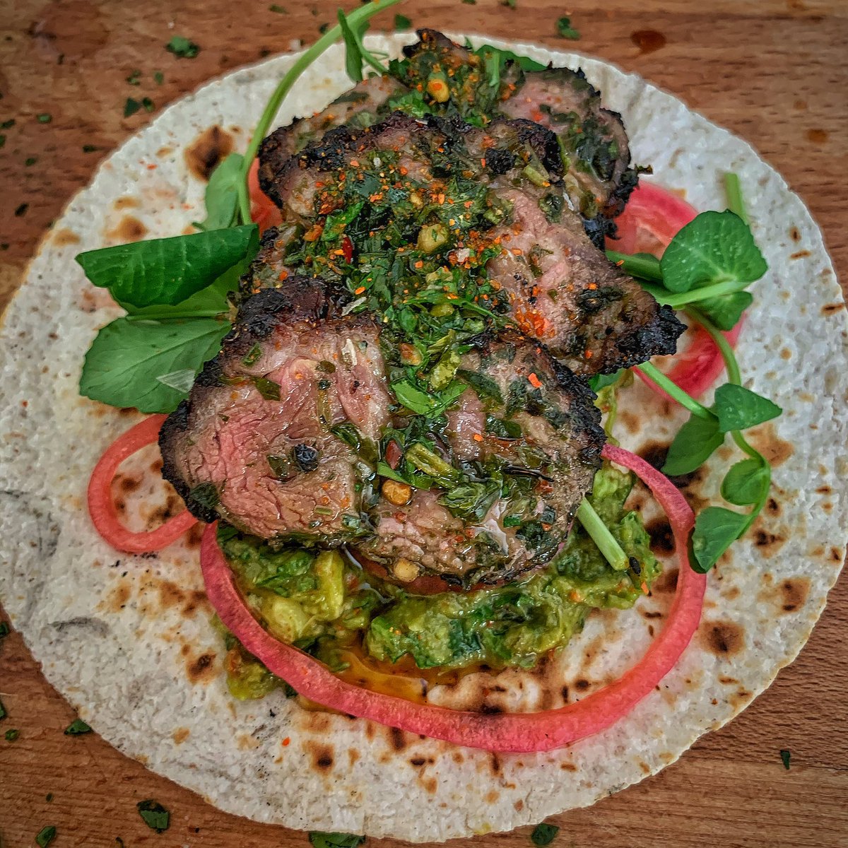 Chimchurri lamb tacos