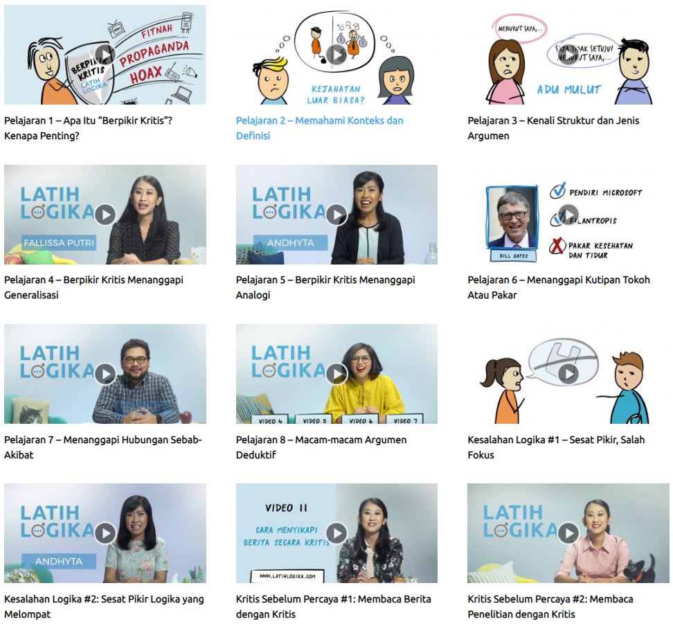 I just found a treasure! Free Logical Thinking Skills online courses (in Bahasa Indonesia) by @Latih_Logika. Materi2nya menarik dan sangat penting u/ masyarakat Indonesia agar bisa berpikir #logis dan #kritis di situasi banjir #informasi seperti saat ini. latihlogika.com