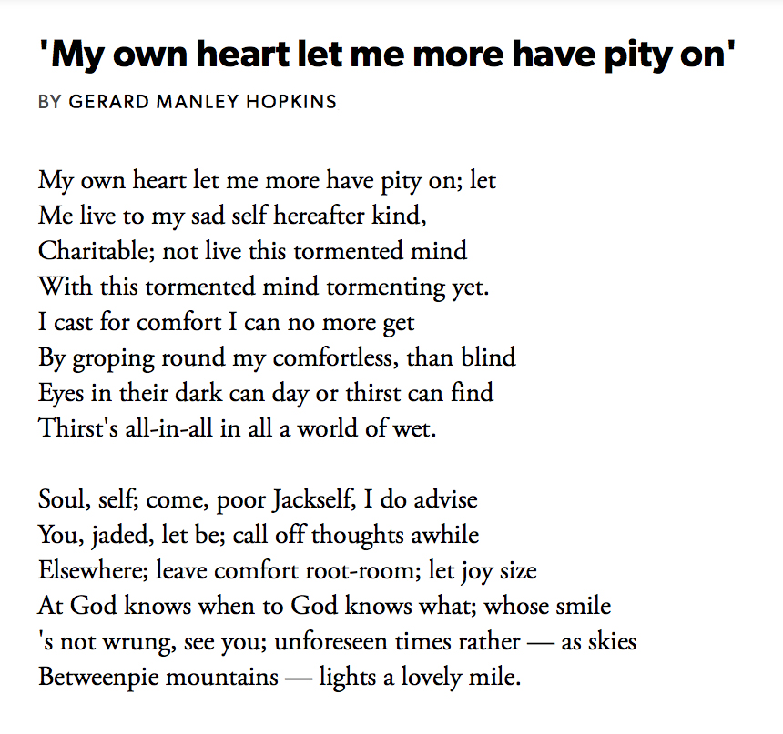 177 My Own Heart Let Me More Have Pity On by Gerard Manley Hopkins  https://soundcloud.com/user-115260978/177-my-own-heart-let-me-have-more-pity-on-by-gerard-manley-hopkins  #PandemicPoems