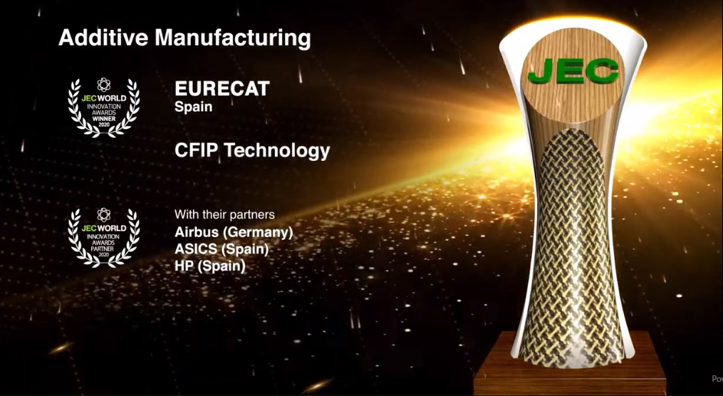 Eurecat_news's tweet photo. Proud because our technology #CFIP is the winner in the category #AdditiveManufacturing of #JECInnovationAwards
We have developed a new post-process that multiplies the mechanical properties of the carbon fiber 3D printing parts
+info https://t.co/hyZ36D3g1k https://t.co/emQhyxBdb5