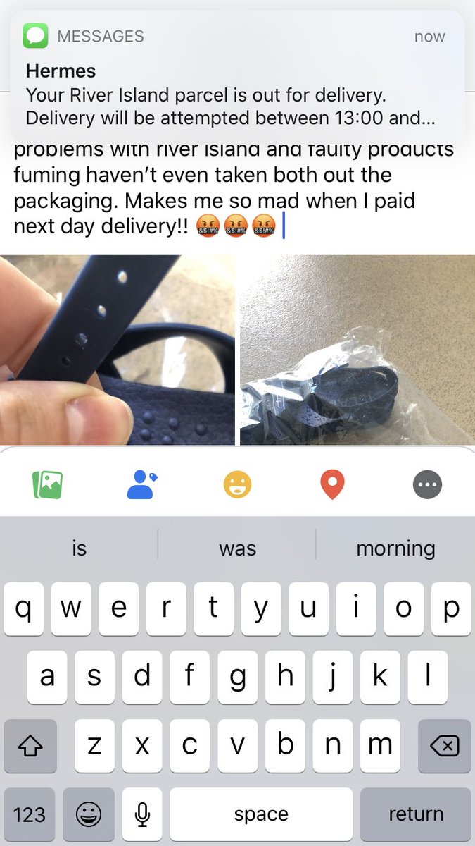 Lottie23Jones's tweet photo. Second time river island have sent me faulty products haven’t even taken the second shoe out. And the deliver notification has just come through makes me sooo mad. @riverisland https://t.co/mguinbG33U