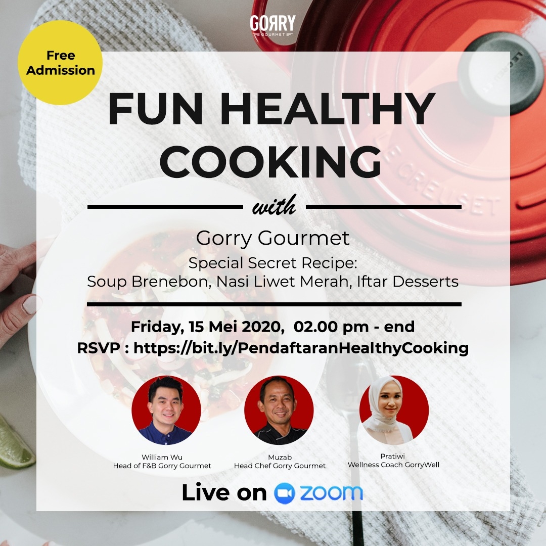 Ngaku deh. Lagi sering masak kan? Biar gak masak sendirian terus, ikutan yuk Fun Healthy Cooking bareng <a href="/gorrygourmet/">Gorry Gourmet</a>. Banyak loh inspirasi resep dan tips yang bakal dikasih. Buruan daftar sebelum kehabisan tempat!  bit.ly/PendaftaranHea…