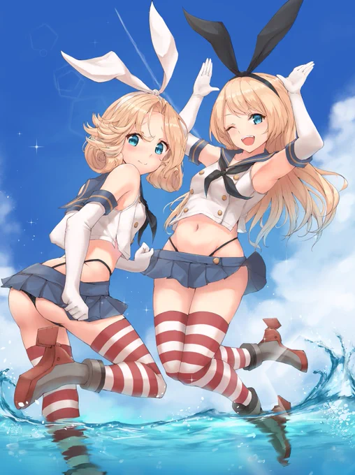>島風制服をノリノリで着るジャーヴィスと恥ずかしそうに着るジェーナス
お題ありがとうございました? 