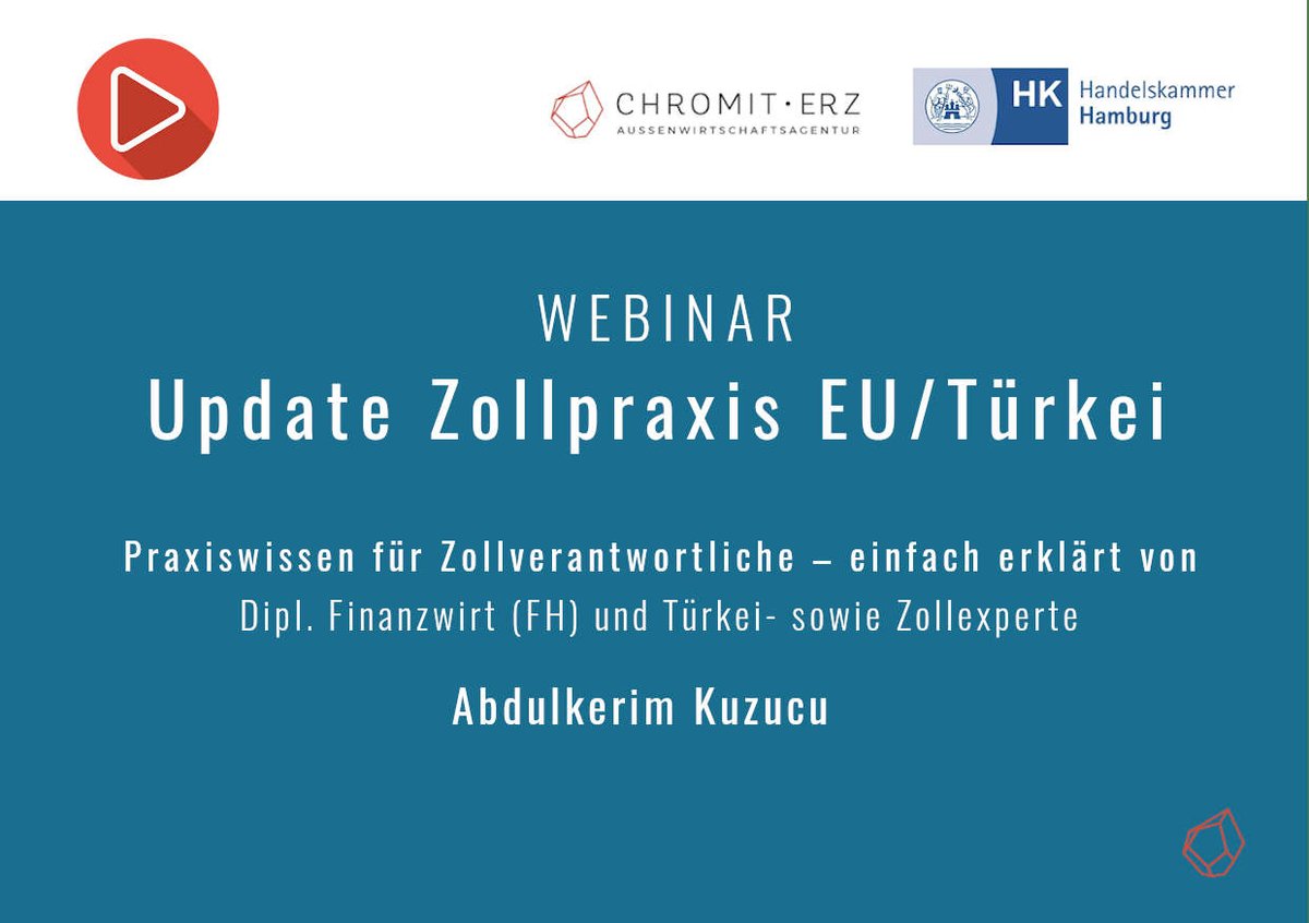 Chromit_Erz's tweet photo. +#Webinar: Update Zollpraxis EU-Türkei🚀+
Türkei-Experte A. Kuzucu klärt auf: Besonderheiten und aktuelle Änderungen der Präferenz- und Ursprungsnachweise in der #Türkei!
📌 27.05.2020 | 10.00 - 12.30 Uhr
> Kostenlos anmelden: https://t.co/jDEOMnVBfh

#Knowhow #enjoytrade #Export https://t.co/B9Tugdn3OO