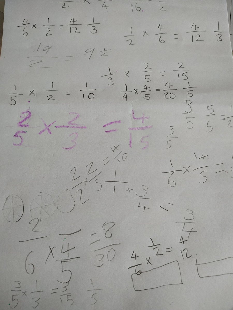 Ve55ey's tweet photo. @KingshurstY5 Mei-li loves this game of multiplying fractions, lots of working out too https://t.co/AwXLybvDl7