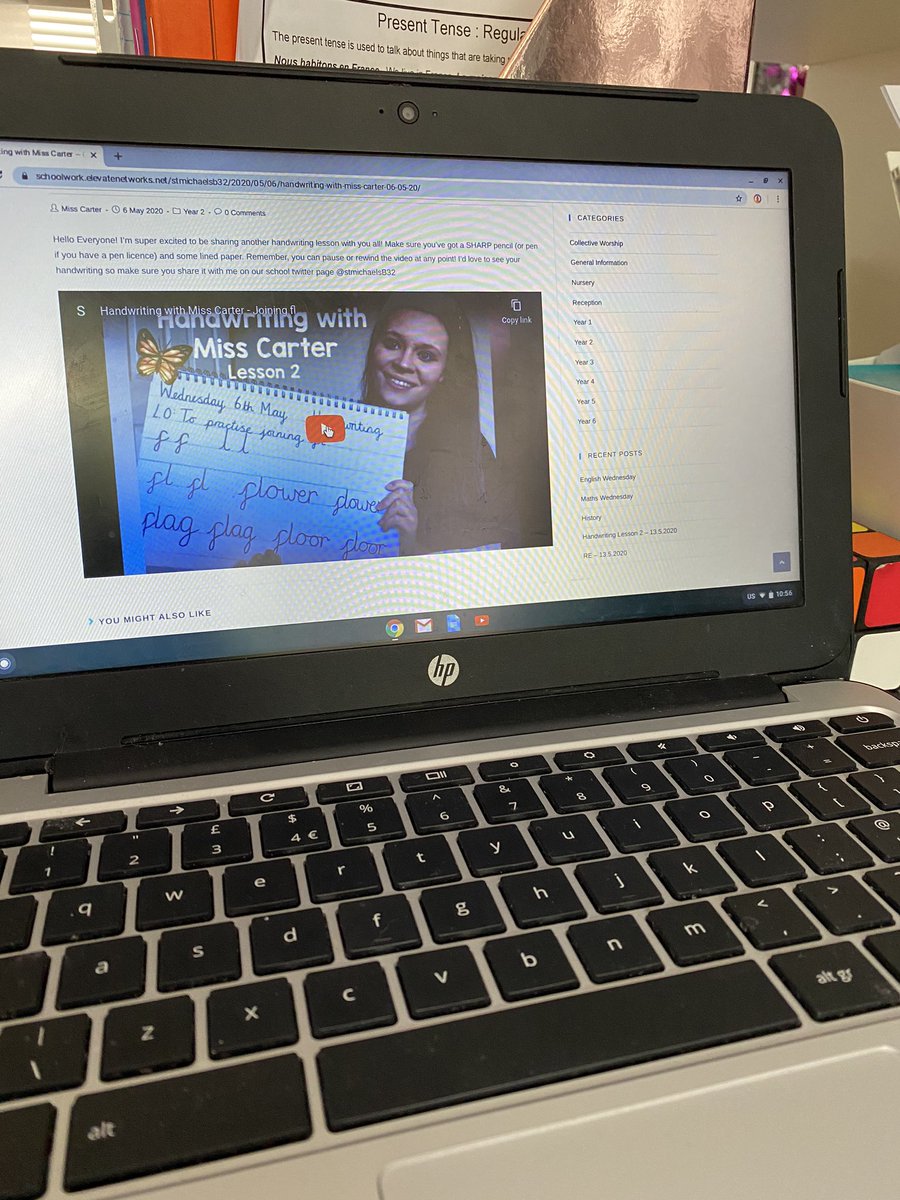 lisaos24's tweet photo. Bobbie-Beau doing some online learning, she loves seeing her teacher Miss Carter even if it is online ✅@stmichaelsB32 📝 https://t.co/adiFHBACZ4