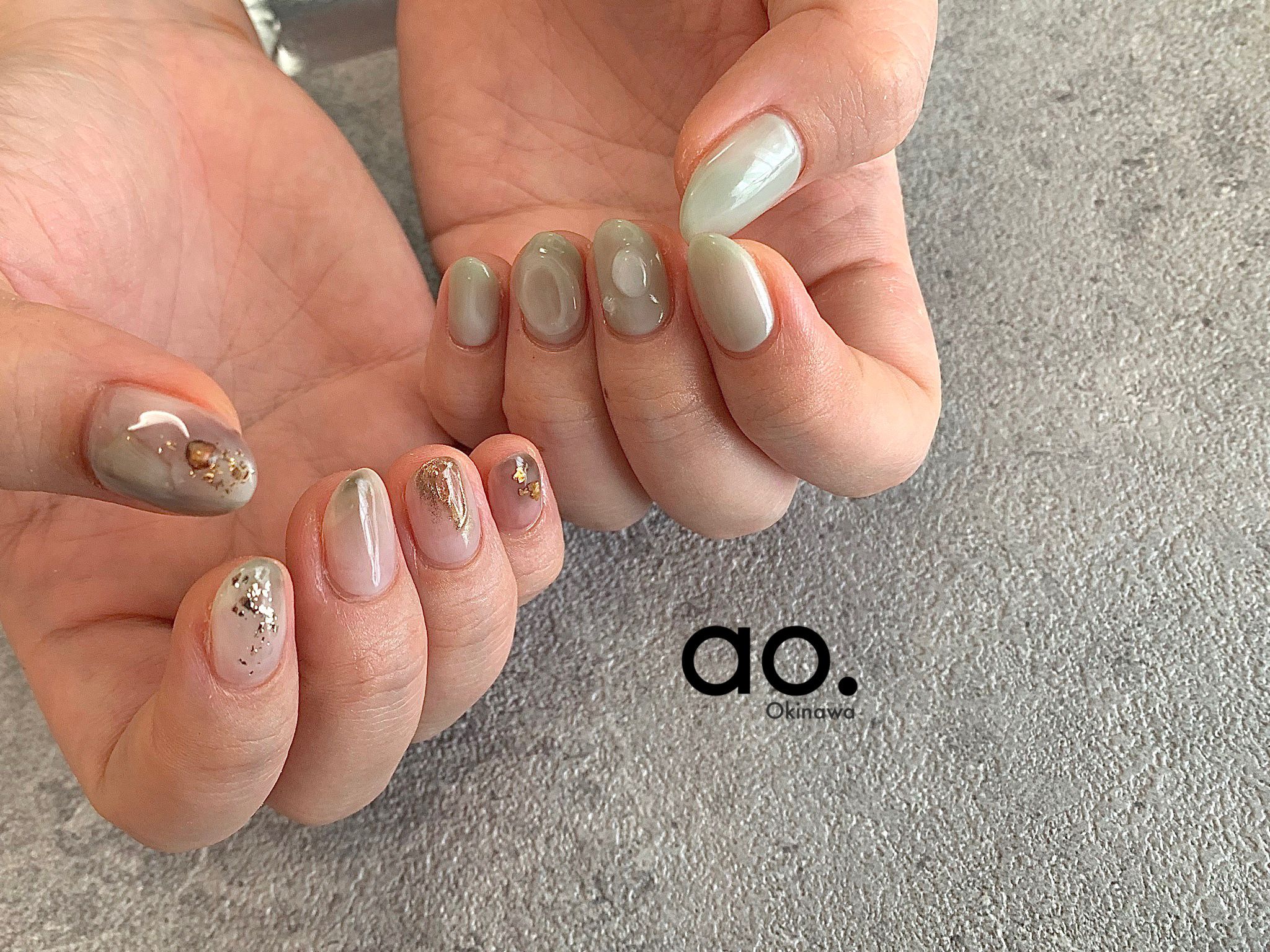 Nail Ao Okinawa Auf Twitter やさしいくすみグリーン Nail Aonail Ao Naildesign Nailart Gel Gelnail Instanails ジェルネイル 沖縄ネイル 沖縄ネイル サロン 那覇ネイルサロン 個性派ネイル ちぐはぐネイル ニュアンスネイル ミラーネイル ヴィンテージネイル