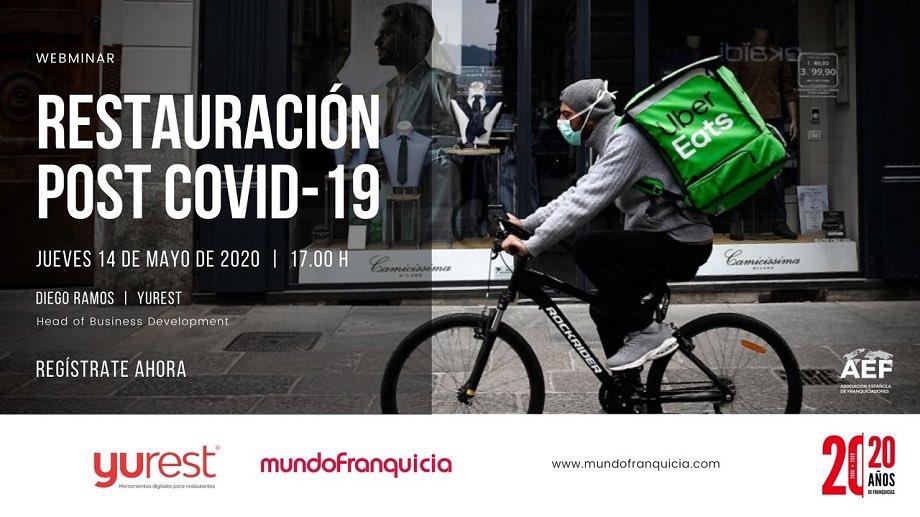 Mañana a las 17h no te pierdas el webminar: Restauración Post Covid 19 impartido por nuestro Head of Business Development Diego Ramos 

Inscríbete en este enlace: 
us02web.zoom.us/j/84588367155