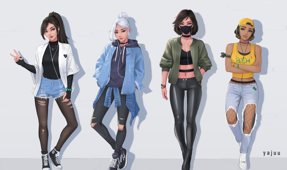 Valorantニュース 海外のイラストレーター Yajuu さんによるvalorantの女性エージェント達の私服イラストが話題に Valorant ヴァロラント