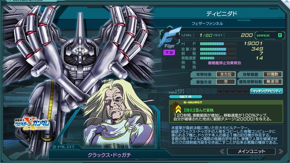 わた るぅー En Twitter 巨大ms Maか ディビニダド 搭乗者は木星帝国総統クラックス ドゥガチ 爺ィになってからもらった若くて綺麗な奥さんが 本当にいい人で天使のような優しい女性だったから 地球を滅亡させようとしたという あぁ 富野ガンダムの悪の