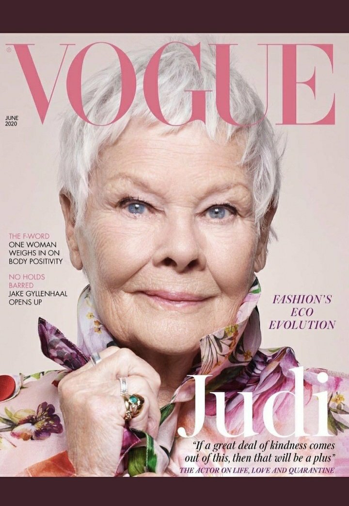 flourishlives's tweet photo. Still cant get over this stunning Vogue cover with the one and only Dame Judi Dench! If you have a passion for #glamour and environmentally friendly #fashion definitely check out the amazing @goldiemediauk - and if you need a #lockdown lift generally, head their way! https://t.co/7vMSCdJWpO