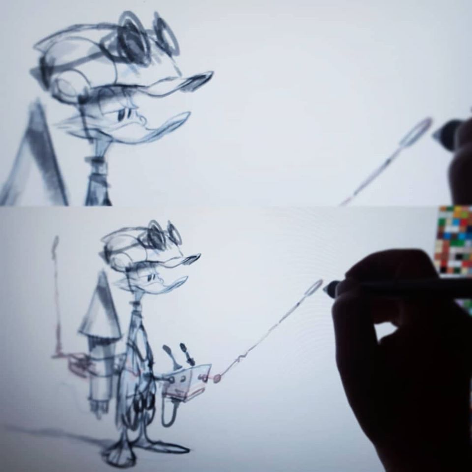 papierwanderer's tweet image. "Ready or not, I'm doing this now." instagram.com/p/CAHvou1Jgs6/
---
#stuntduck #acmegear #roughlayout #characterdesign #crashtestduck #digitalsketching