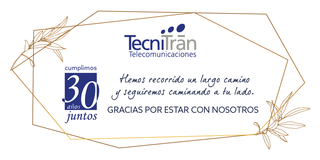 Tecnitran's tweet photo. Tal día como hoy, hace 30 años, se constituía como empresa Tecnitrán Telecomunicaciones. Gracias a todos los que habéis hecho posible sacar adelante este sueño, en especial a nuestro equipo, sin vosotros esto no sería posible. ¡Vamos a por otros 30! 👏👏
#aniversario #tecnitran https://t.co/kkQfsUzRKt