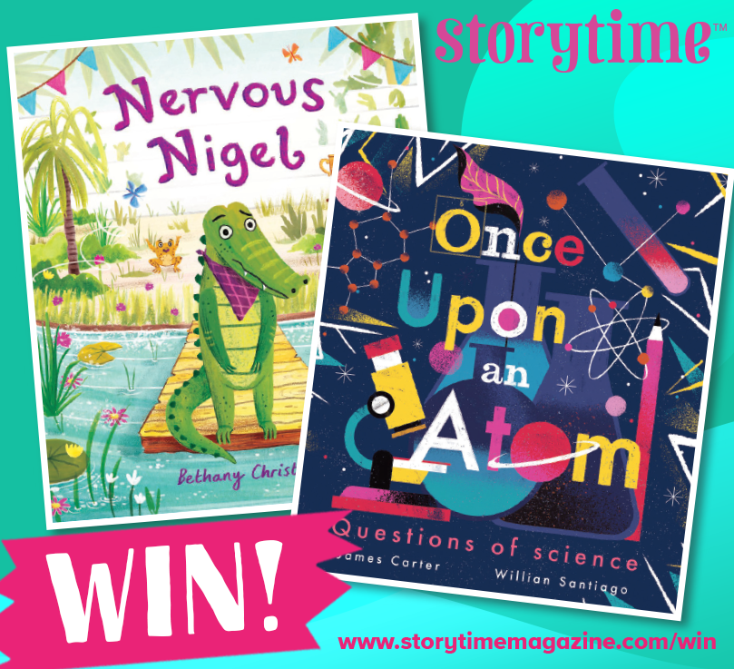 StorytimeMag's tweet photo. We have two brilliant books to win - Nervous Nigel by Bethany Christou, published by @templarbooks and Once Upon An Atom by James Carter, illustrated by William Santiago and published by @LittleTigerUK . To enter you'll need to find our hidden bird! Visit: https://t.co/92peWfxuxL https://t.co/cOrNpLlo8z