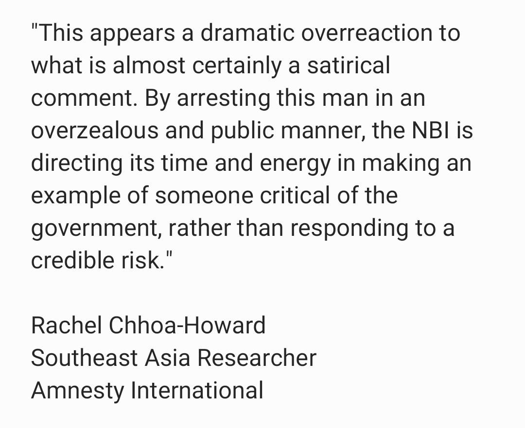 Update:  @amnesty's  @rachelchhoahwd says the arrest of the teacher, posted on social media despite ongoing investigation, was done in an "overzealous and public manner," pointing to a move to "[make] an example of someone critical... rather than responding to a credible risk."