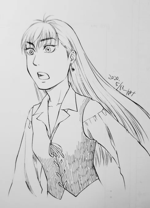 ペン入れ修行。今日はさらっと軽やかに。#白い竜 