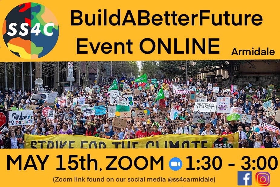 sunman_geoff's tweet photo. Support our Armidale youth by re-tweeting &amp; attending BuildABetterFuture Event Online by School Strike For Climate (SS4C).
Friday 15th May at 13:30 AEST
Zoom Meeting ID: 89401422031
Password: 076776 https://t.co/nT4okE0C5S