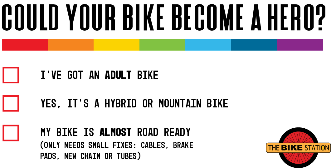 Unloved dusty bike in the shed? On Friday we reopen bike donations for adult bikes. To find out more about the types we really need at the moment, visit our website thebikestation.org.uk/donate-a-bike/