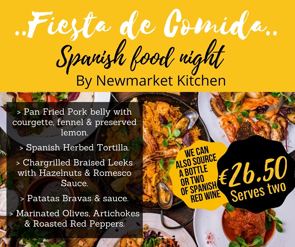 You can't go to Spain this summer - let us bring Spain to you! 'Fiesta de Comida' Spanish food night by Newmarket Kitchen. Order now, available from Friday afternoon
#foodinthetimeofcorona #foodie #spanishfood #tapas #fooddelivery #selfisolation #cocooning