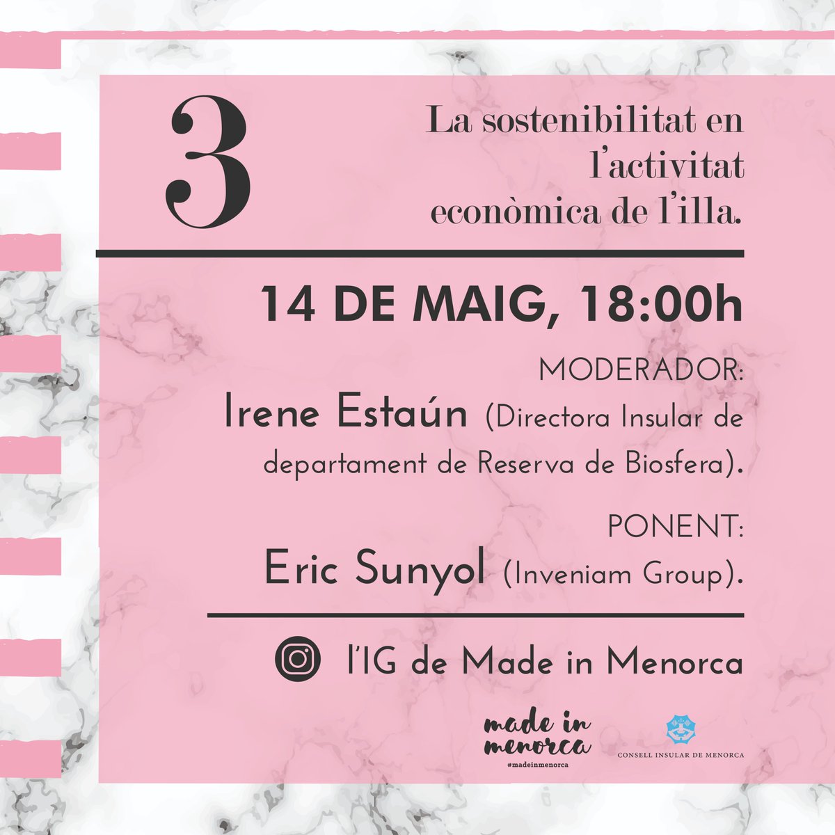 Demà, nova sessió del cicle “Era #madeinmenorca en digital”, una iniciativa del <a href="/ConsellMenorca/">Consell de Menorca</a> que cerca analitzar les conseqüències que la crisi sanitària pot tenir en el teixit econòmic insular i apuntar mesures a adoptar a curt i mig termini ➝ bit.ly/MIM_EraMIM