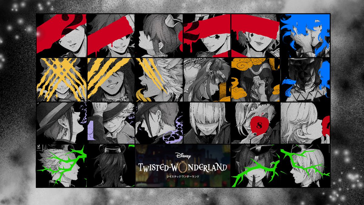 Floyd_Uing's tweet photo. 下の画像みたいな感じで、1人1枚ツイステキャラを描いたものを並べたいんですけど協力してくれる方いません………？？
相互さんじゃなくても大丈夫なんですが…。
協力してやってもいいぜって方いらっし���いましたらリプで「○○(キャラ名)で参加したいです！」的なこと言ってください…。何とぞ…🙏🏻 https://t.co/DplIPPisgh