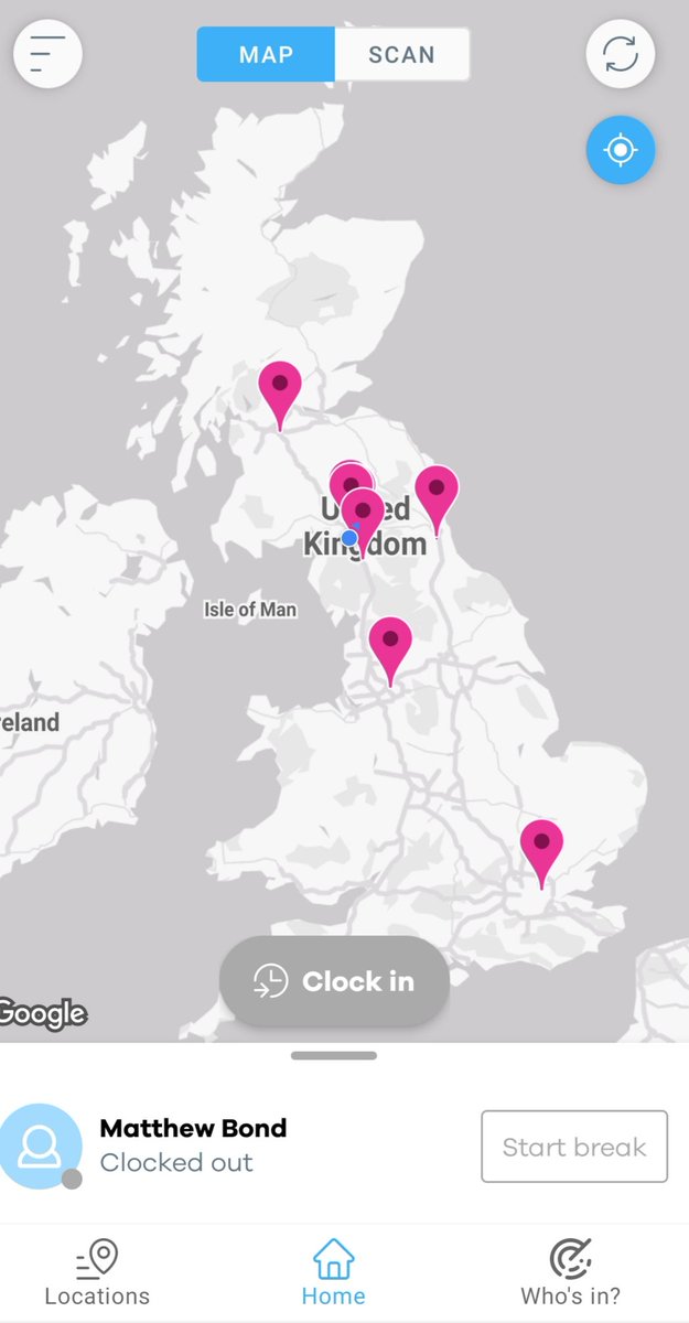 Using state of the art technology we can provide real time updates to our customers and partners.  Below is a screen gab of some of the team who had clocked into work at 0530am today #cleaning #innovation