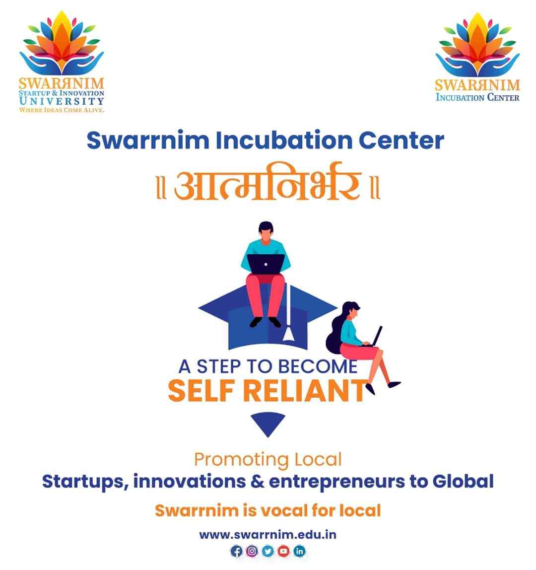 chaube_hemant's tweet photo. As Hon'ble Prime Minister Modi presents plan to make India self-reliant in post-COVID-19 world.

We, at Swarrnim are on track to fulfill the Nation's dream of becoming self reliant &amp; self sufficient. 

#aatmnirbharbharat #SwarrnimIsVocalforLocal #MakeInIndia #swarrnim #university https://t.co/TyZ5GPODRZ