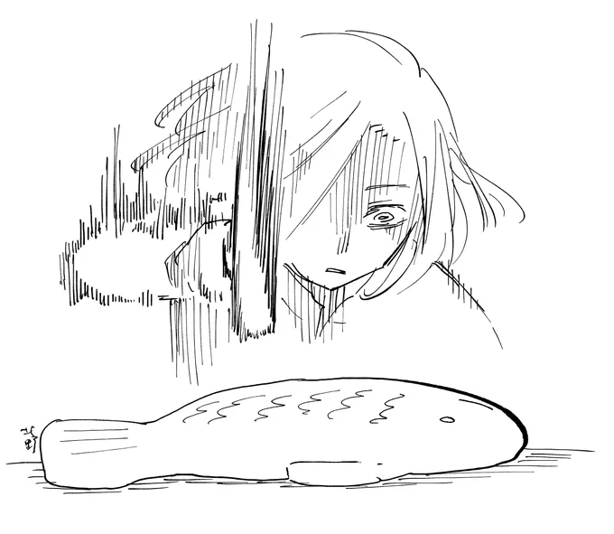 これは以前描いて載せていなかった塩釜焼の絵です 