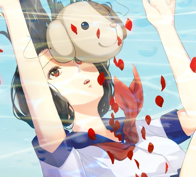 さっきRTした「さようなら、花泥棒さん」の歌ってみたのイラスト描かせていただきました〜!皆様どうぞよしなに… 