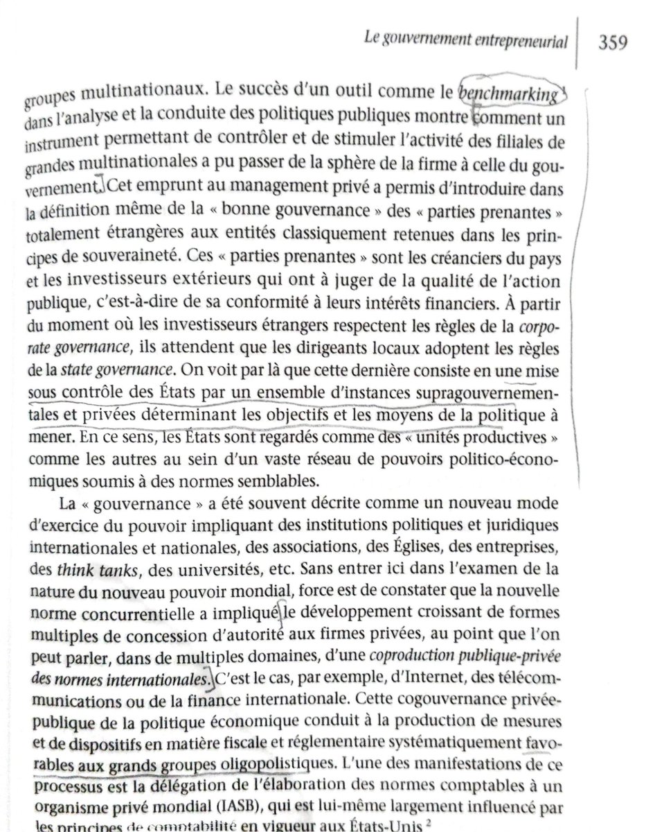 Le néolibéralisme a introduit dans la fonction publique le New management public, qui consiste à gérer les fonctionnaires comme on gère une entreprise, pour limiter les coûts et passer à la privatisation progressivement, à RT  @Gjpvernant 9/12