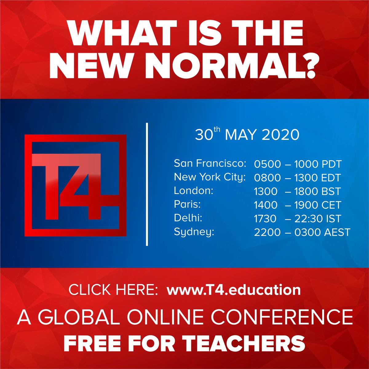 JA_Europe's tweet photo. What will the 'new normal' look like for #teachers? 🤔 We invite you to join #T4edu, a free online global conference on #education taking place on 30 May. Register here ➡️ https://t.co/hMPK4ATQgR #T4conf #Edchat https://t.co/ANV8QKoaMX